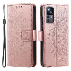  Xiaomi 12T / 12T Pro Fodral Mandala L&auml;der Ros&eacute;guld - Teknikhallen.se