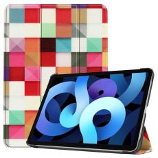  iPad Air 2026-2020 Fodral Tri-Fold F&auml;rgade Fyrkanter - Teknikhallen.se
