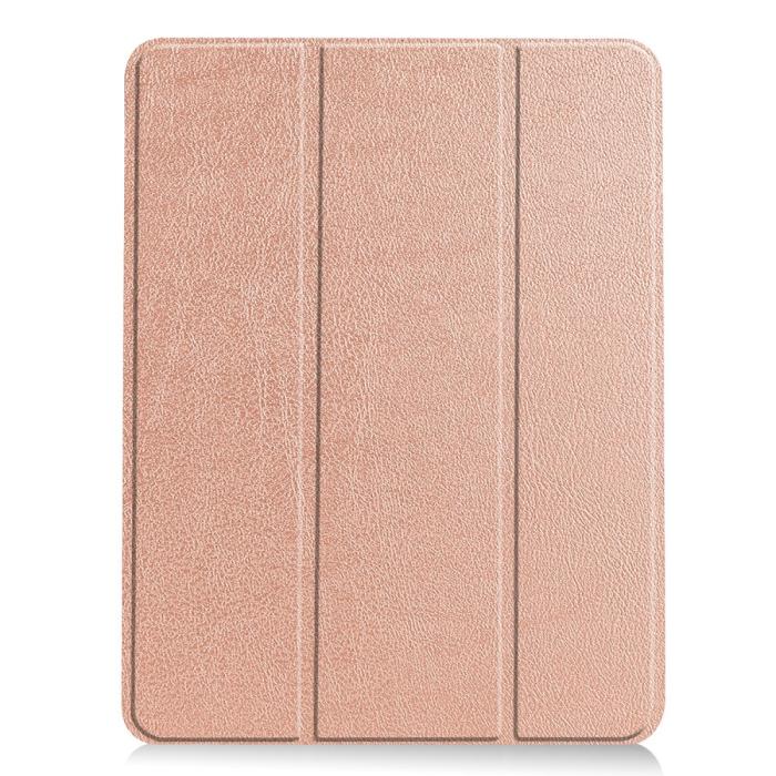 Bild 2,  iPad Air 2026-2020 Fodral Tri-Fold Litchi Roséguld - Teknikhallen.se