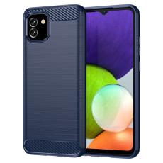  Samsung Galaxy A03 Skal Borstad St&aring;l Textur Bl&aring; - Teknikhallen.se