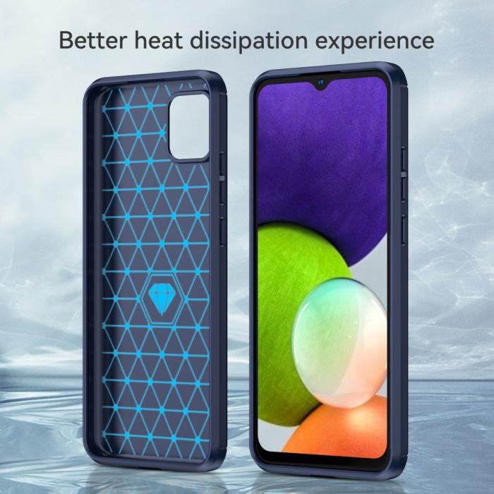 Bild 4,  Samsung Galaxy A03 Skal Borstad Stål Textur Blå - Teknikhallen.se