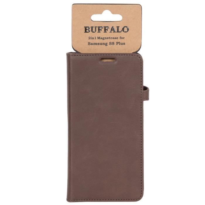 Bild 2, Buffalo Buffalo Samsung Galaxy S8 Plus Fodral 2in1 Äkta Läder Brun - Teknikhallen.se