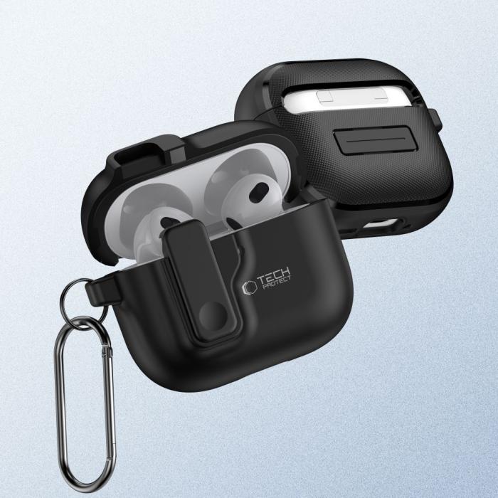 Bild 2, Tech-Protect Tech-Protect AirPods 4 Skal Slim Hook Svart - Teknikhallen.se