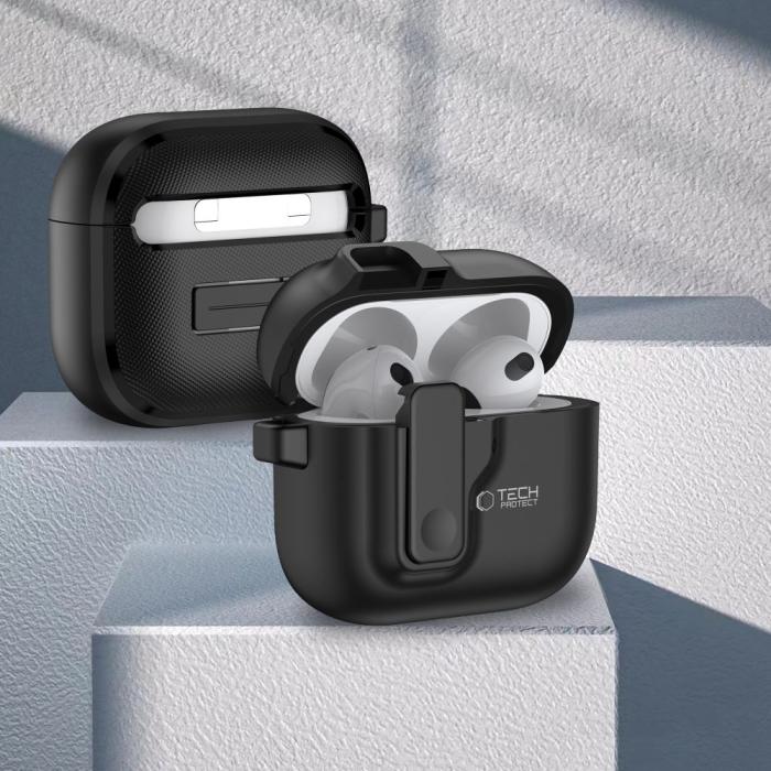 Bild 3, Tech-Protect Tech-Protect AirPods 4 Skal Slim Hook Svart - Teknikhallen.se