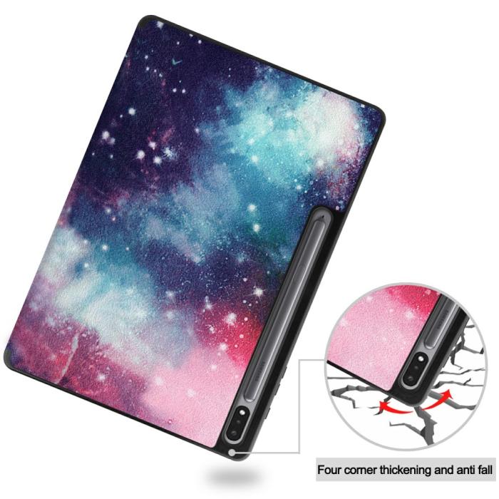 Bild 3,  Samsung Galaxy Tab S7 Plus / Tab S8 Plus Fodral Tri-Fold Pennhållare - Teknikhallen.se