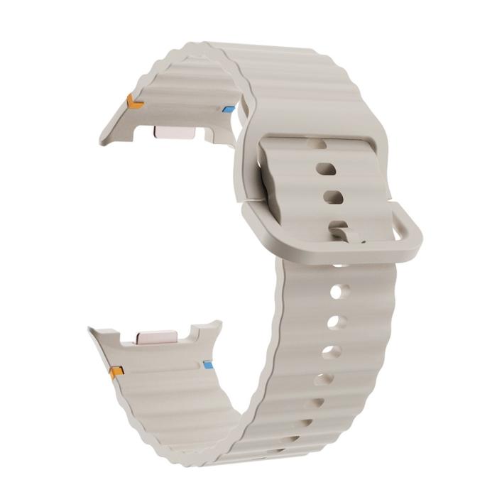 Bild 2, KALEBOL KALEBOL Galaxy Watch 8 46/44/40 mm Armband Wave Beige - Teknikhallen.se