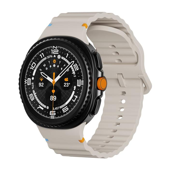 Bild 3, KALEBOL KALEBOL Galaxy Watch 8 46/44/40 mm Armband Wave Beige - Teknikhallen.se