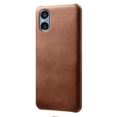  Sony Xperia 5 V Skal L&auml;derbelagt Brun - Teknikhallen.se