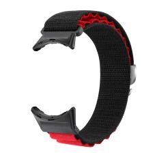  Google Pixel Watch / Watch 2 Armband Nylon Pro Svart/R&ouml;d - Teknikhallen.se