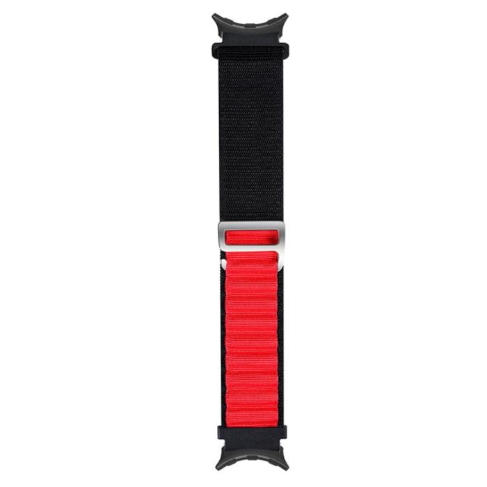 Bild 2,  Google Pixel Watch / Watch 2 Armband Nylon Pro Svart/Röd - Teknikhallen.se