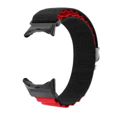  Google Pixel Watch / Watch 2 Armband Nylon Pro Svart/R&ouml;d - Teknikhallen.se