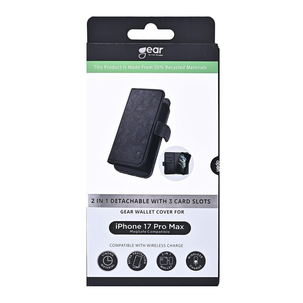 Gear Gear iPhone 17 Pro Max 2in1 MagSafe Magnet Fodral / Skal Svart - Teknikhallen.se