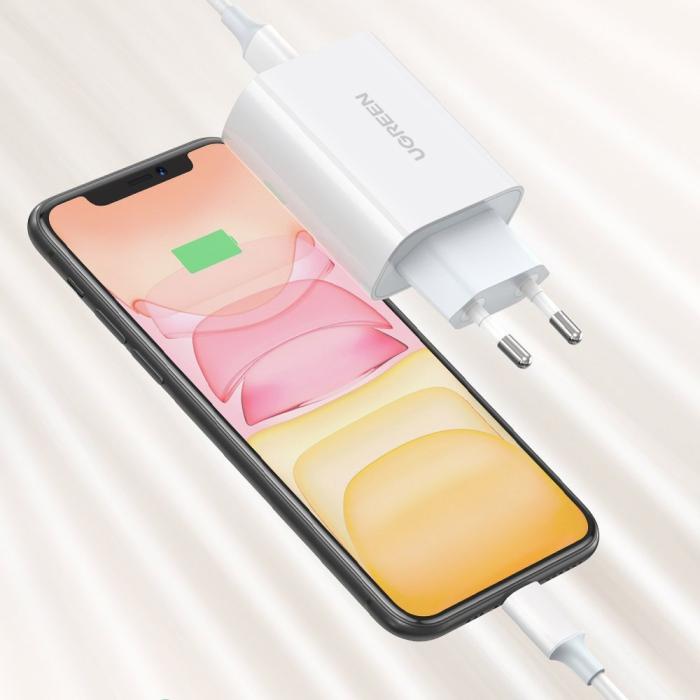 Bild 2, UGREEN Ugreen 30W USB-C QC PD Snabbladdare Väggladdare Vit - Teknikhallen.se