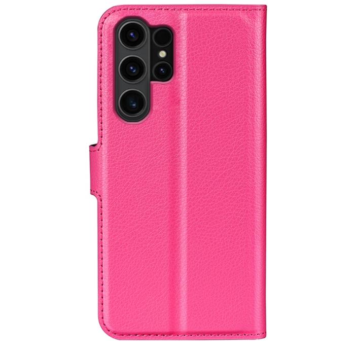 Bild 6,  Samsung Galaxy S24 Ultra Fodral Läder Litchi Rosa - Teknikhallen.se