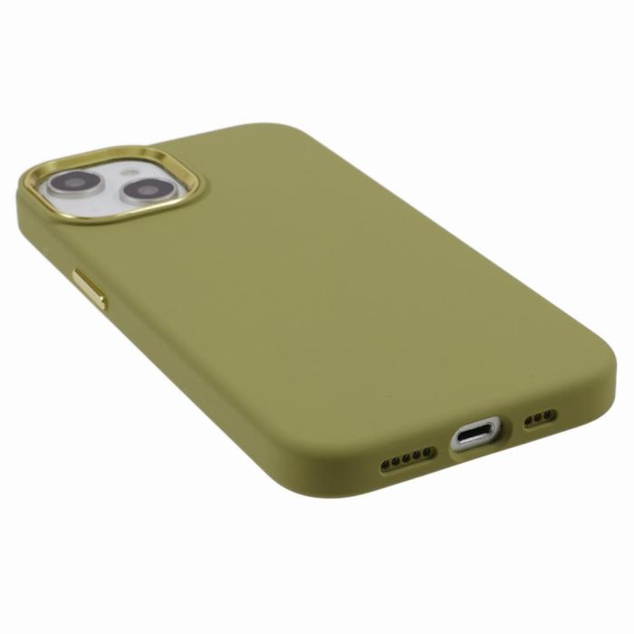 Bild 5,  iPhone 15 Plus Skal Liquid Silikon AluLens Böngrön - Teknikhallen.se