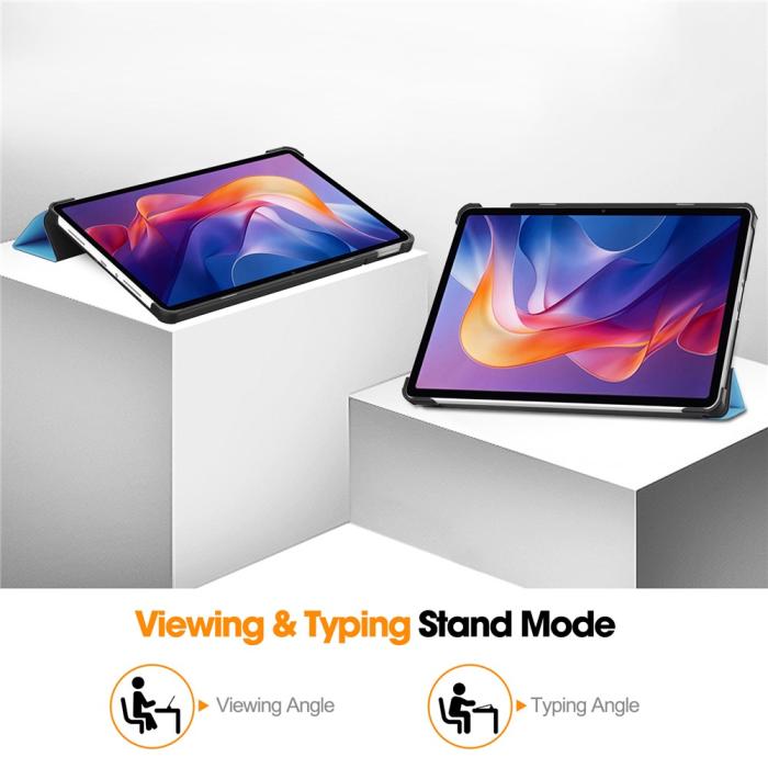 Bild 4,  Xiaomi Redmi Pad 2 Fodral Tri-Fold Blå - Teknikhallen.se