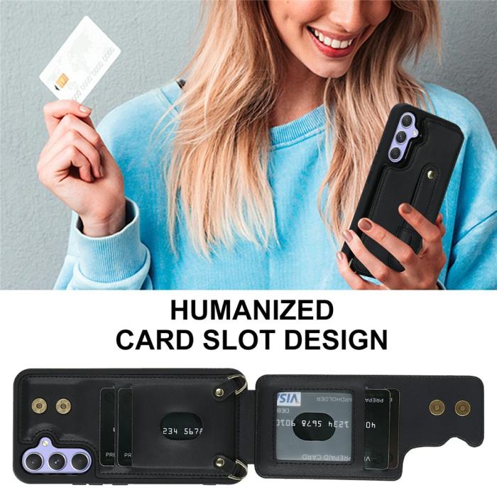 Bild 5,  Samsung Galaxy S26 Skal Multifunktionellt Läder Svart - Teknikhallen.se