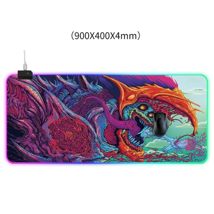 Bild 2,  900x400x4 mm RGB Gaming Musmatta Beast - Teknikhallen.se