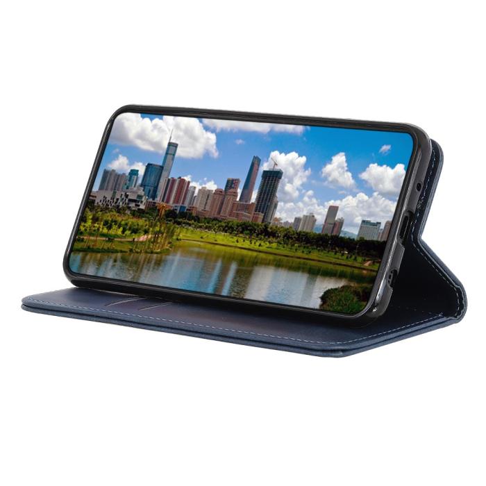 Bild 5,  Samsung Galaxy S22 Plus Fodral Flip Split Läder Blå - Teknikhallen.se