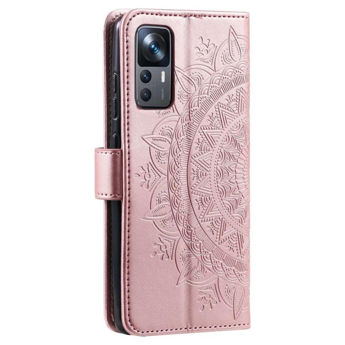 Bild 6,  Xiaomi 12T / 12T Pro Fodral Mandala Läder Roséguld - Teknikhallen.se