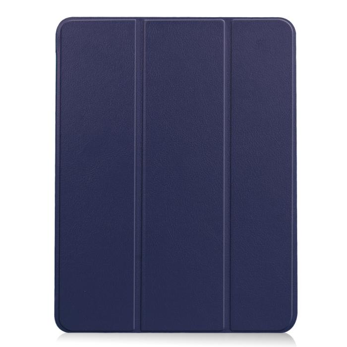 Bild 2,  iPad Air 2026-2020 Fodral Tri-Fold Litchi Mörk Blå - Teknikhallen.se