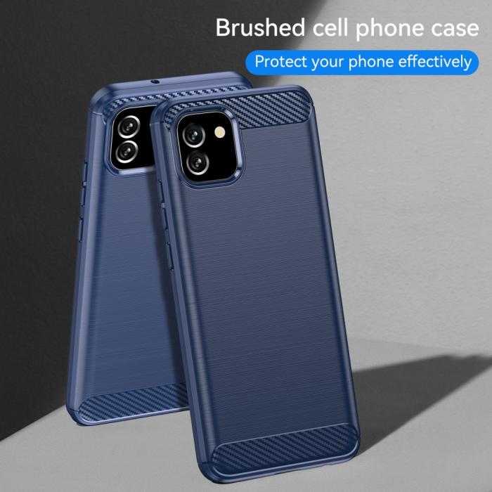 Bild 6,  Samsung Galaxy A03 Skal Borstad Stål Textur Blå - Teknikhallen.se