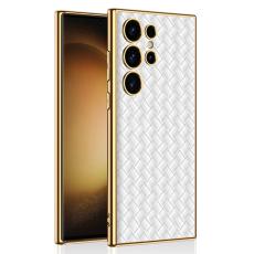 GKK GKK Galaxy S24 Ultra Skal V&auml;vd Hybrid L&auml;der Vit - Teknikhallen.se