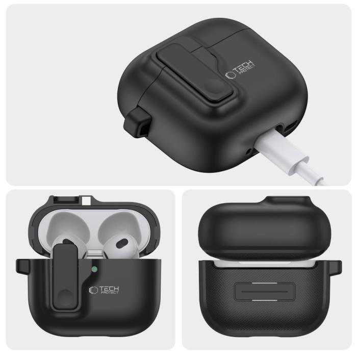 Bild 4, Tech-Protect Tech-Protect AirPods 4 Skal Slim Hook Svart - Teknikhallen.se