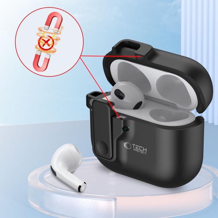 Bild 5, Tech-Protect Tech-Protect AirPods 4 Skal Slim Hook Svart - Teknikhallen.se