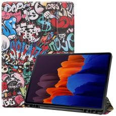  Samsung Galaxy Tab S7 Plus / Tab S8 Plus Fodral Tri-Fold Pennh&aring;llare - Teknikhallen.se