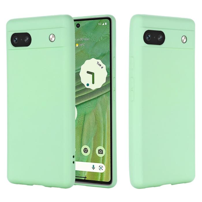 Bild 2,  Google Pixel 7A Skal Liquid Silikon Med Strap Grön - Teknikhallen.se