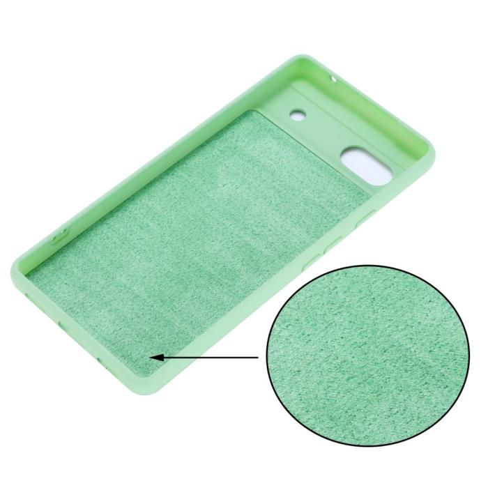 Bild 4,  Google Pixel 7A Skal Liquid Silikon Med Strap Grön - Teknikhallen.se