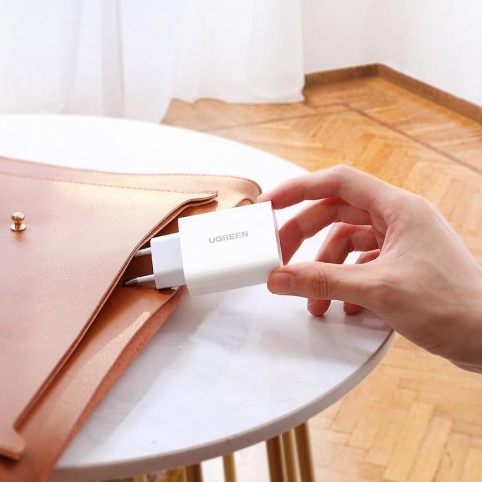 Bild 6, UGREEN Ugreen 30W USB-C QC PD Snabbladdare Väggladdare Vit - Teknikhallen.se