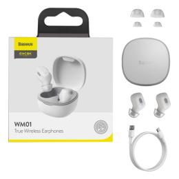 BASEUS Baseus Encok WM01 True Wireless Hörlurar - Vit - Teknikhallen.se