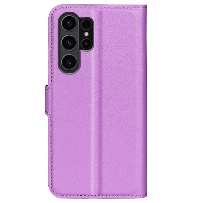 Bild 6,  Samsung Galaxy S24 Ultra Fodral Läder Litchi Lila - Teknikhallen.se
