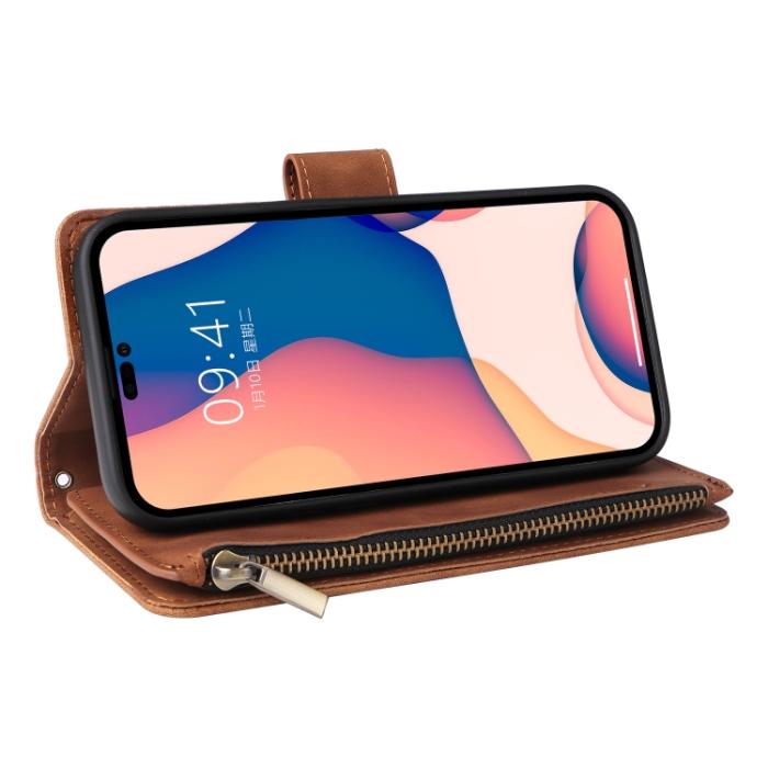 Bild 5,  iPhone 14 Pro Fodral Flerfack Multifunktionell Brun - Teknikhallen.se