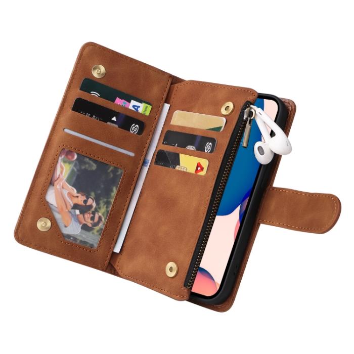 Bild 6,  iPhone 14 Pro Fodral Flerfack Multifunktionell Brun - Teknikhallen.se