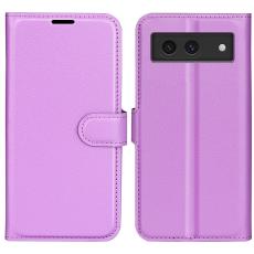  Google Pixel 8A Litchi L&auml;der Fodral Lila - Teknikhallen.se
