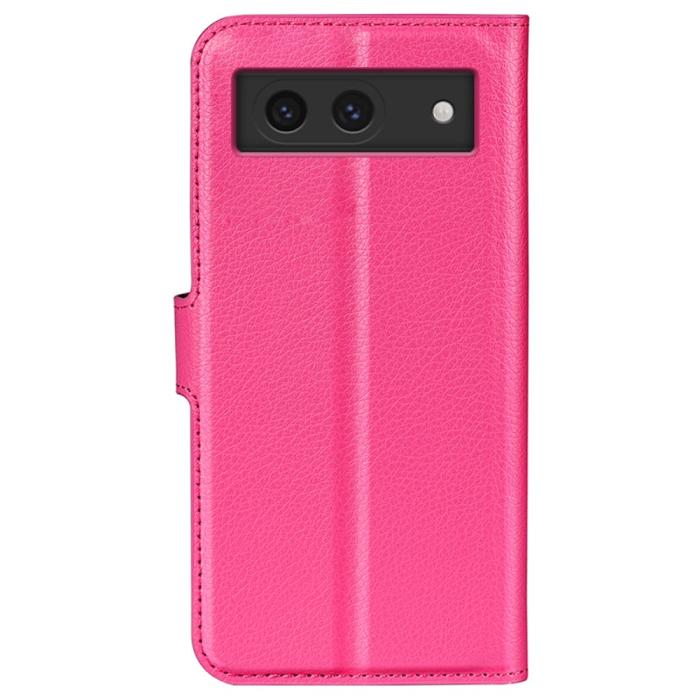 Bild 6,  Google Pixel 8A Litchi Läder Fodral Rosa - Teknikhallen.se