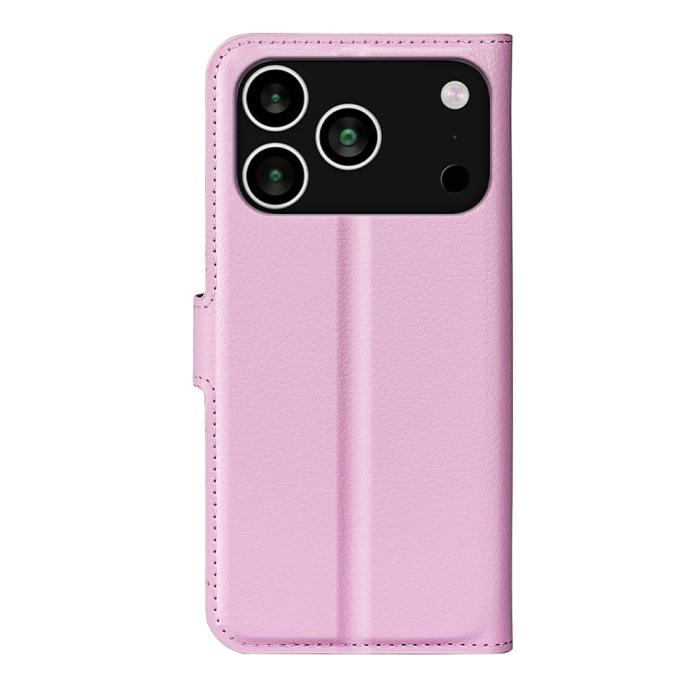 Bild 3,  iPhone 17 Pro Max Fodral Litchi Läder Ljus Rosa - Teknikhallen.se