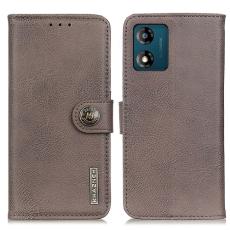 KHAZNEH KHAZNEH Motorola Moto E13 Fodral L&auml;der Khaki - Teknikhallen.se