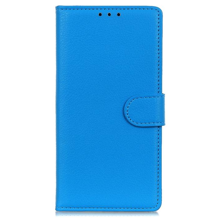 Bild 6,  Samsung Galaxy S23 Ultra Fodral Litchi Läder Blå - Teknikhallen.se