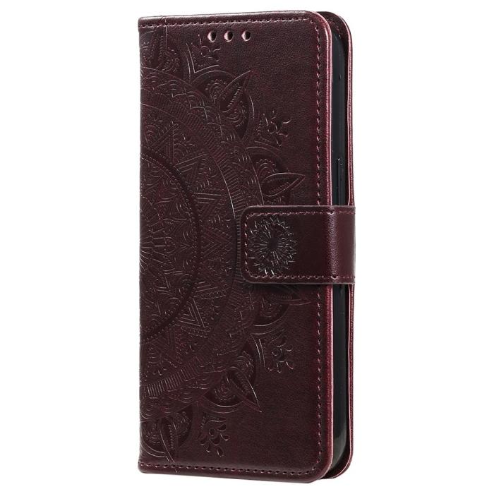 Bild 5,  Xiaomi 12T / 12T Pro Fodral Mandala Läder Brun - Teknikhallen.se
