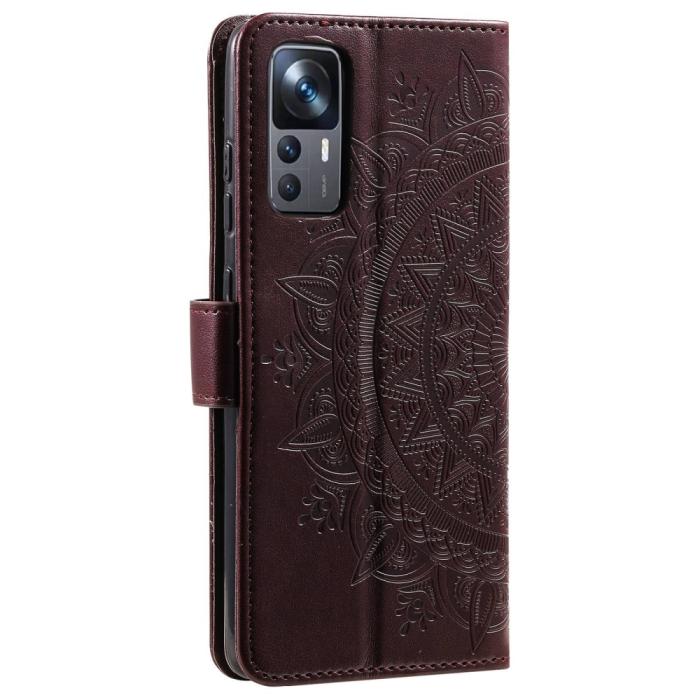 Bild 6,  Xiaomi 12T / 12T Pro Fodral Mandala Läder Brun - Teknikhallen.se