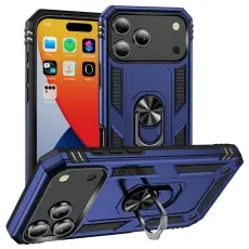  iPhone 17 Pro Skal Shockproof Hybrid Ring Bl&aring; - Teknikhallen.se