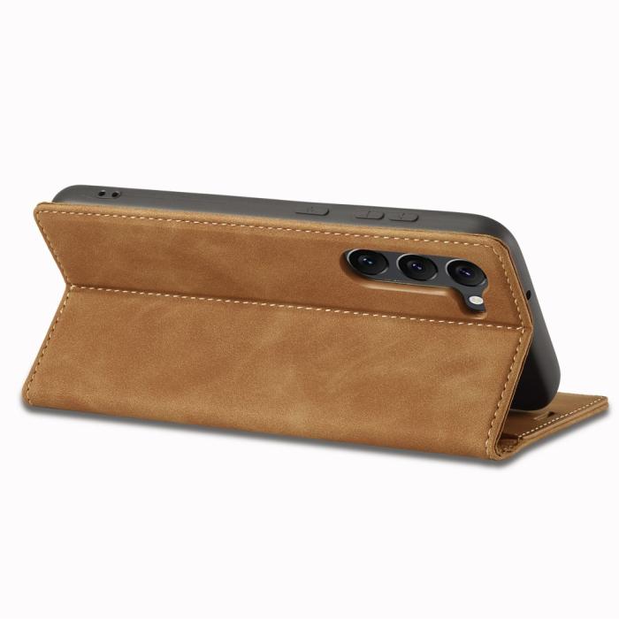 Bild 4, LC.IMEEKE LC.IMEEKE Samsung Galaxy S23 Fodral Flip Läder Brun - Teknikhallen.se