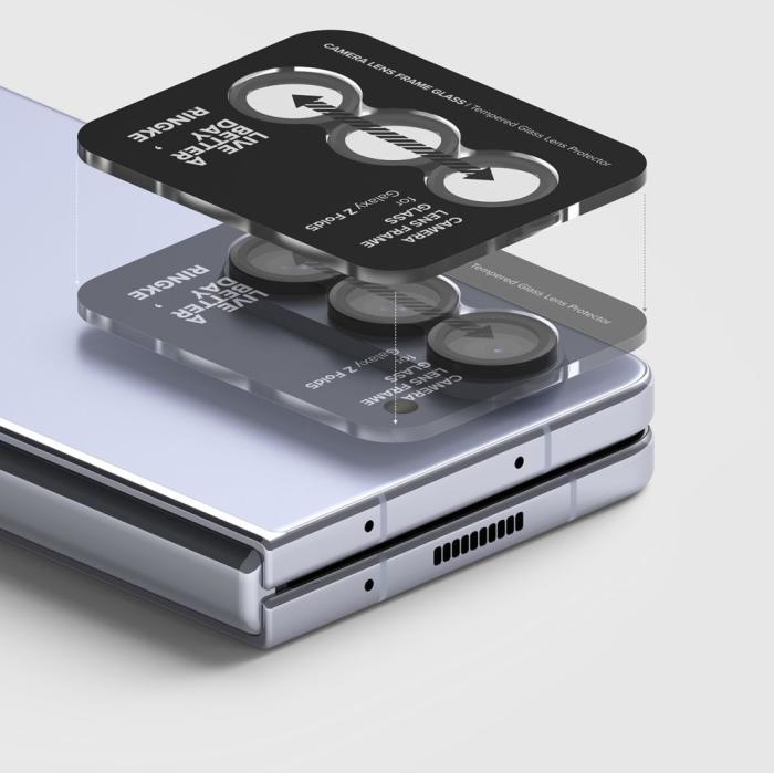 Bild 4, Ringke Ringke Samsung Galaxy Z Fold 5 Linsskydd Härdat Glas Svart - Teknikhallen.se