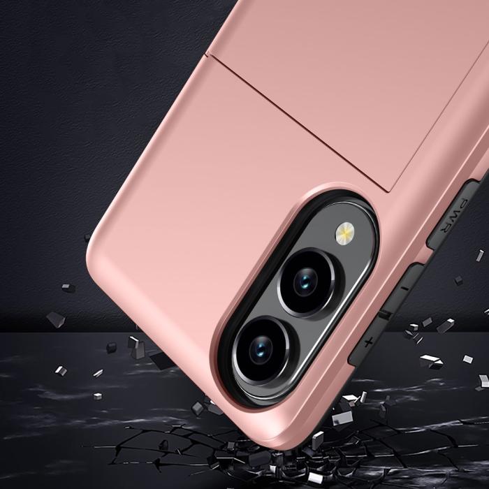 Bild 5,  Samsung Galaxy S25 Edge Skal Hybrid Med Kortfack Rosa - Teknikhallen.se