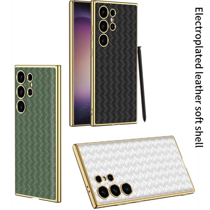 Bild 2, GKK GKK Galaxy S24 Ultra Skal Vävd Hybrid Läder Vit - Teknikhallen.se