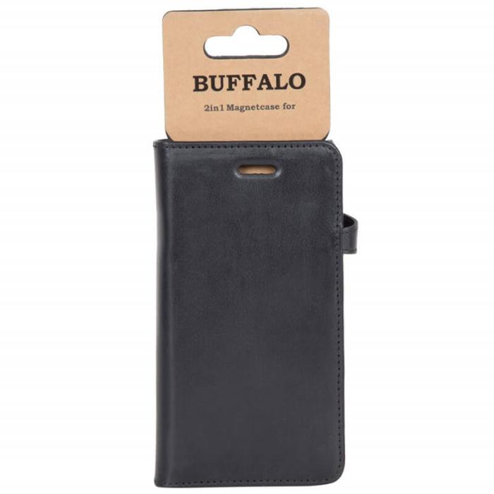 Bild 2, Buffalo Buffalo Samsung Galaxy S9 Fodral 2in1 Äkta Läder Svart - Teknikhallen.se